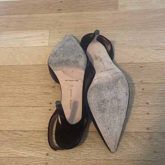 MANOLO BLAHNIK VELVET SLING BACK HEEL size 39 - Picture 3 of 3
